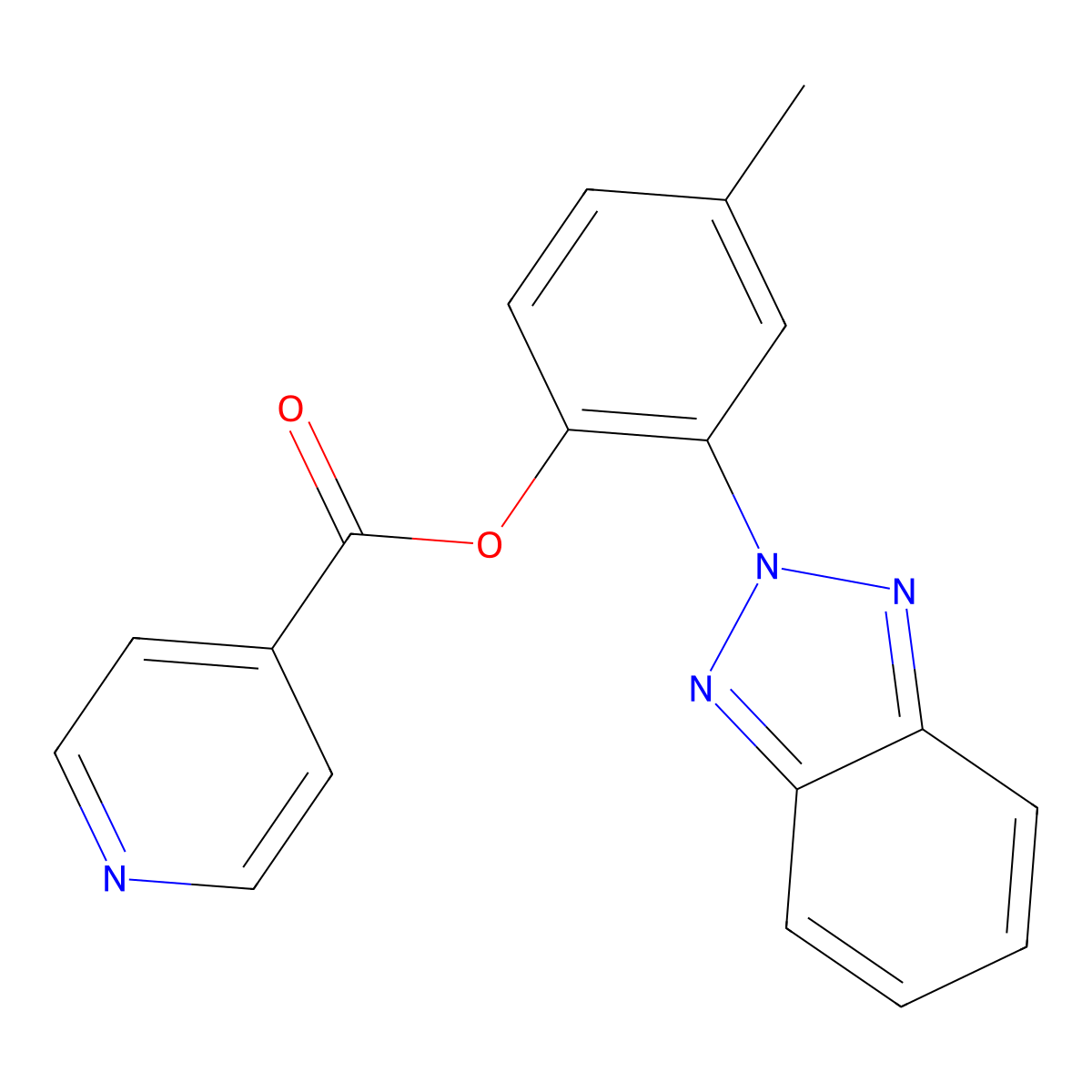 [2-(Benzotriazol-2-yl)-4-methylphenyl] pyridine-4-carboxylate molecular structure, CAS 314027-53-7
