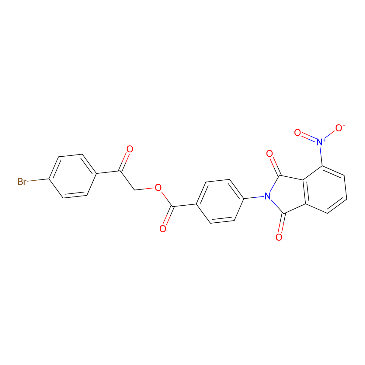 2-(4-bromophenyl)-2-oxoethyl 4-{4-nitro-1,3-dioxo-1,3-dihydro-2H-isoindol-2-yl}benzoate molecular structure, CAS 314027-60-6