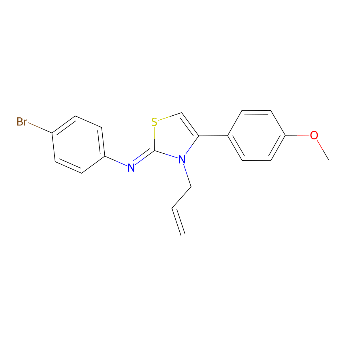 (Z)-N-(3-allyl-4-(4-methoxyphenyl)thiazol-2(3H)-ylidene)-4-bromoaniline molecular structure, CAS 314027-91-3