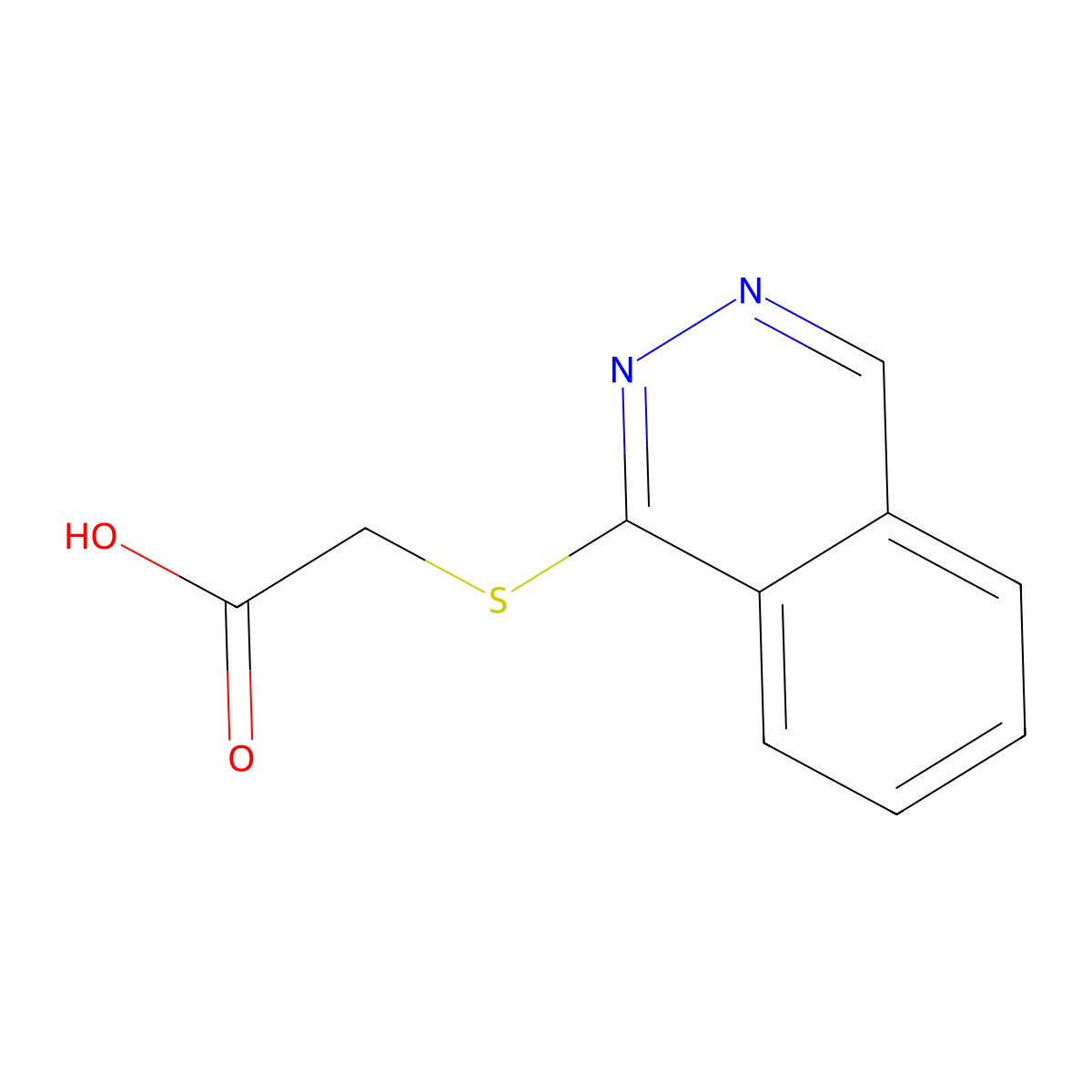 Acetic acid, 2-(1-phthalazinylthio)- molecular structure, CAS 314027-92-4