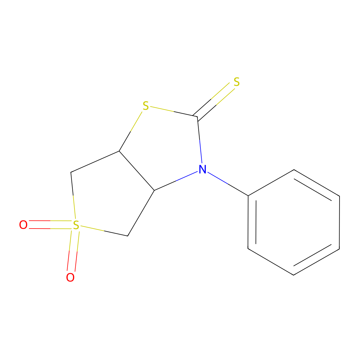 5,5-Dioxo-3-phenyl-3a,4,6,6a-tetrahydrothieno[3,4-d][1,3]thiazole-2-thione molecular structure, CAS 314028-29-0