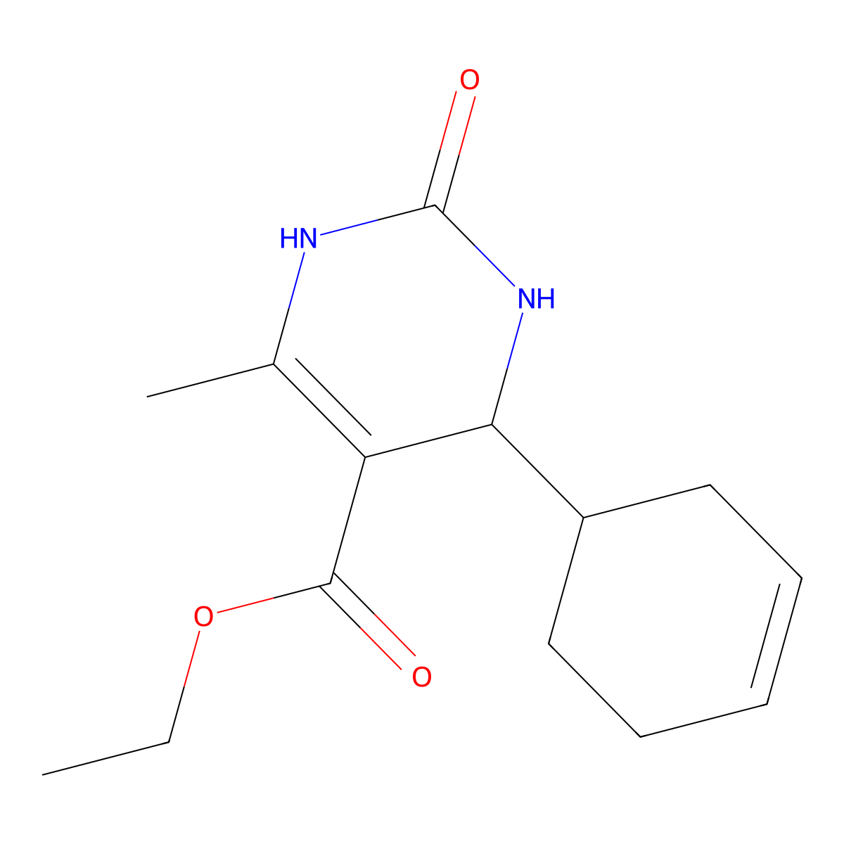 Ethyl 4-(cyclohex-3-en-1-yl)-6-methyl-2-oxo-1,2,3,4-tetrahydropyrimidine-5-carboxylate molecular structure, CAS 314028-39-2