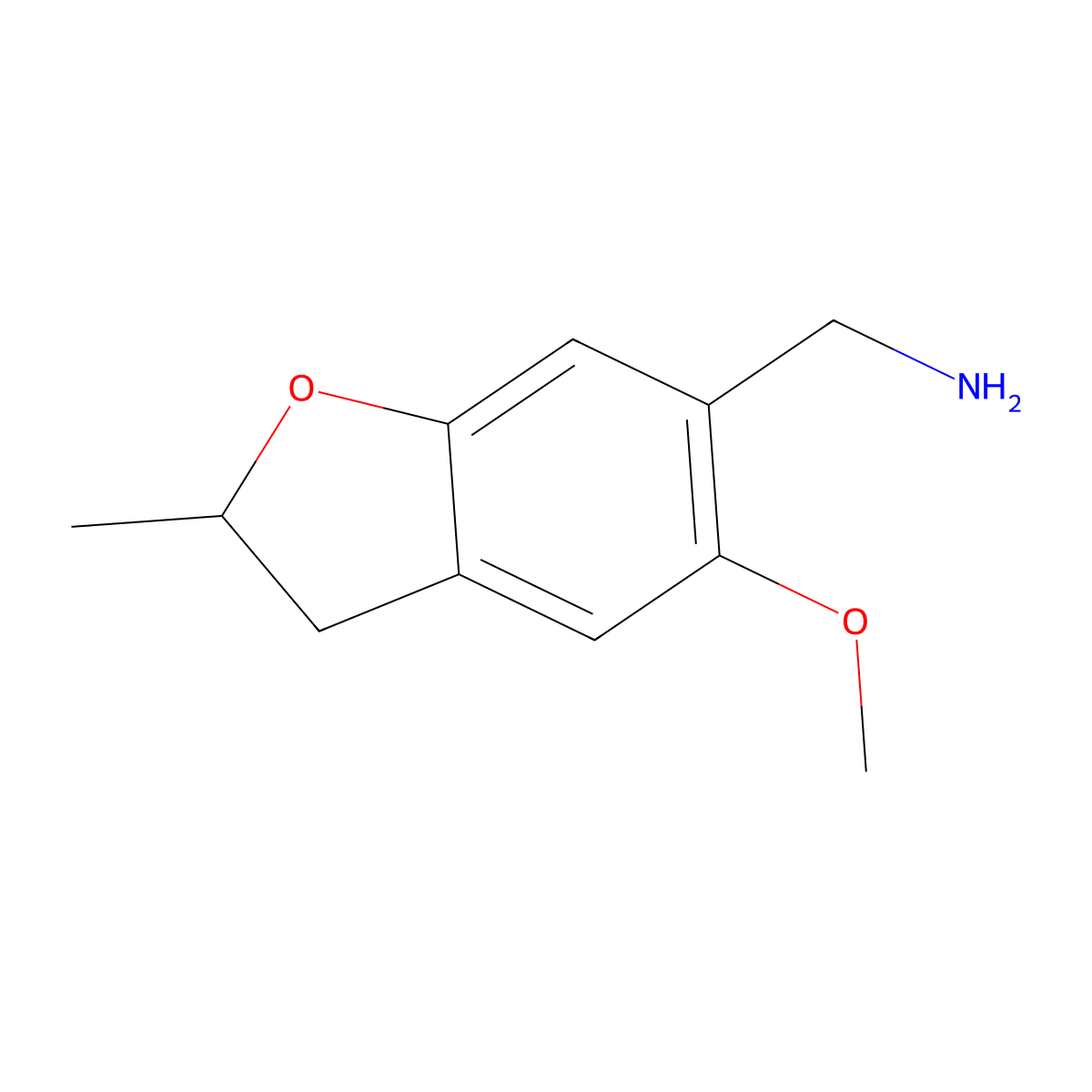 (5-Methoxy-2-methyl-2,3-dihydro-1-benzofuran-6-yl)methanamine molecular structure, CAS 314028-47-2