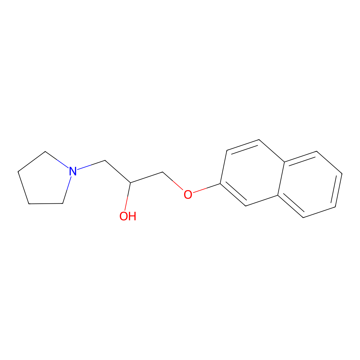 1-(Naphthalen-2-yloxy)-3-(pyrrolidin-1-yl)propan-2-ol molecular structure, CAS 314028-53-0