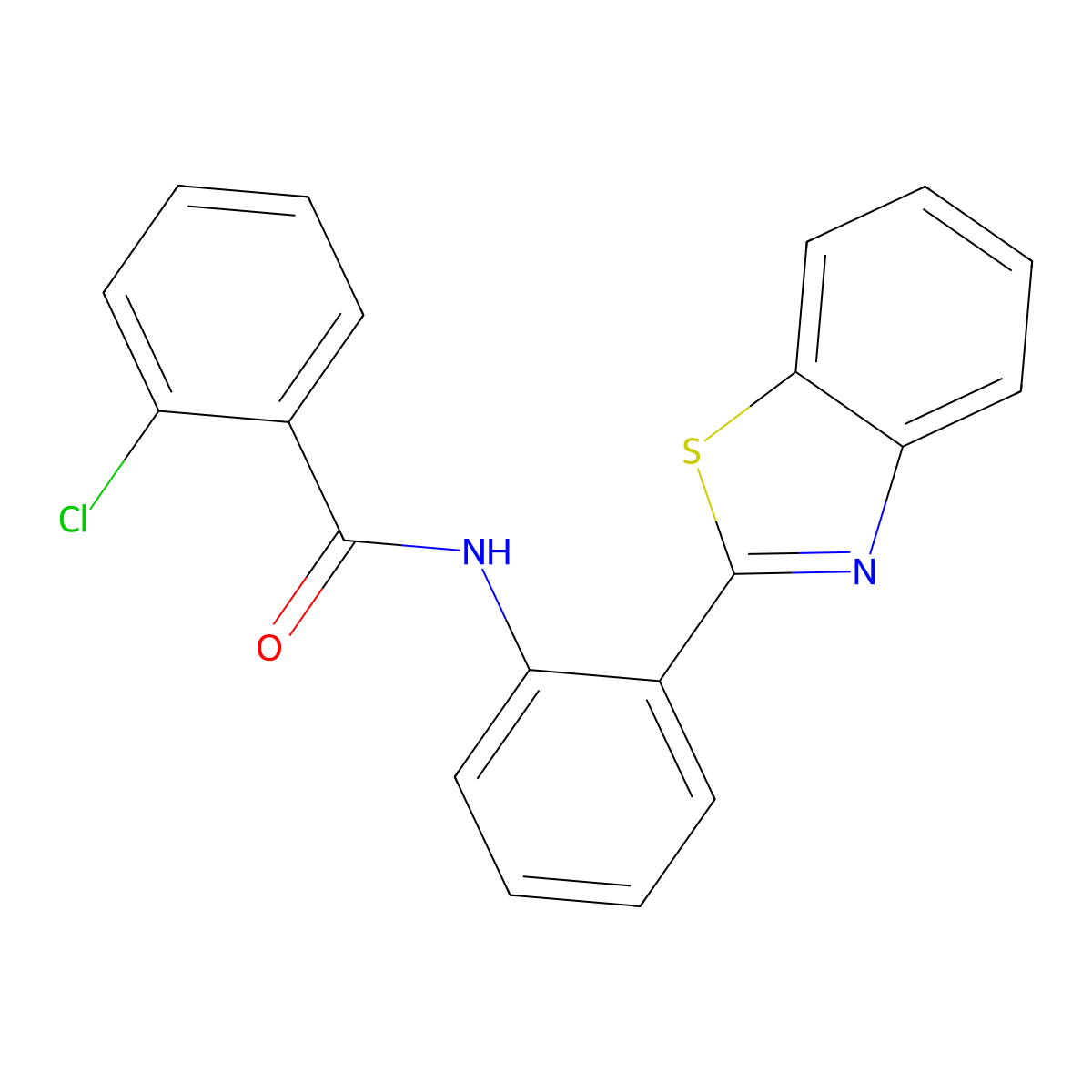 N-[2-(1,3-benzothiazol-2-yl)phenyl]-2-chlorobenzamide molecular structure, CAS 314028-66-5