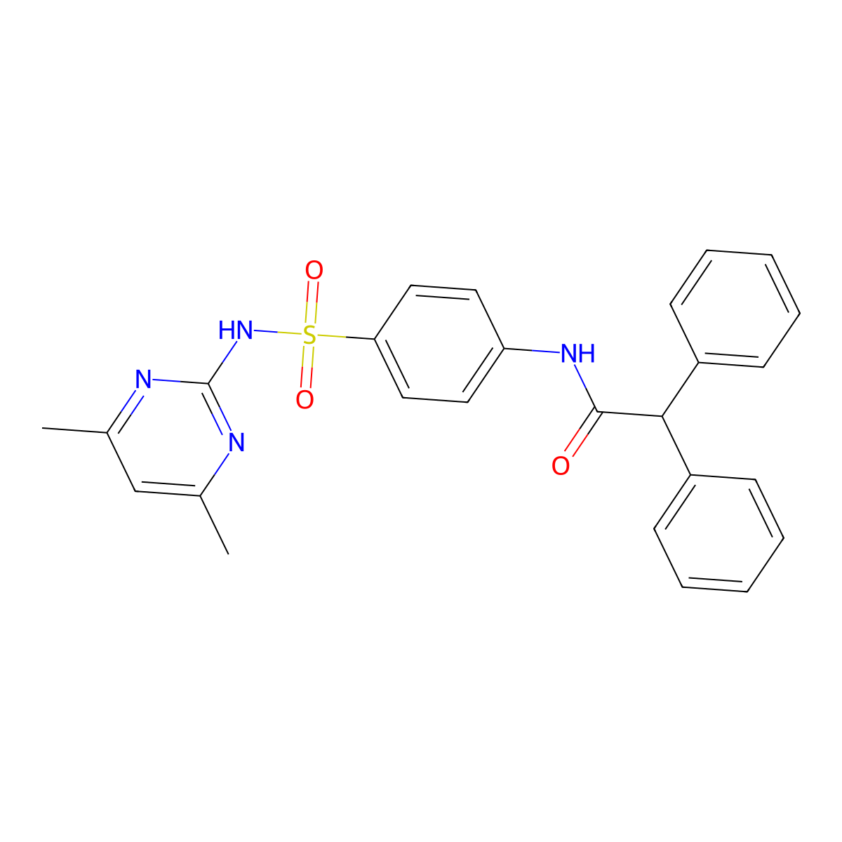 N-(4-(N-(4,6-dimethylpyrimidin-2-yl)sulfamoyl)phenyl)-2,2-diphenylacetamide molecular structure, CAS 314028-68-7