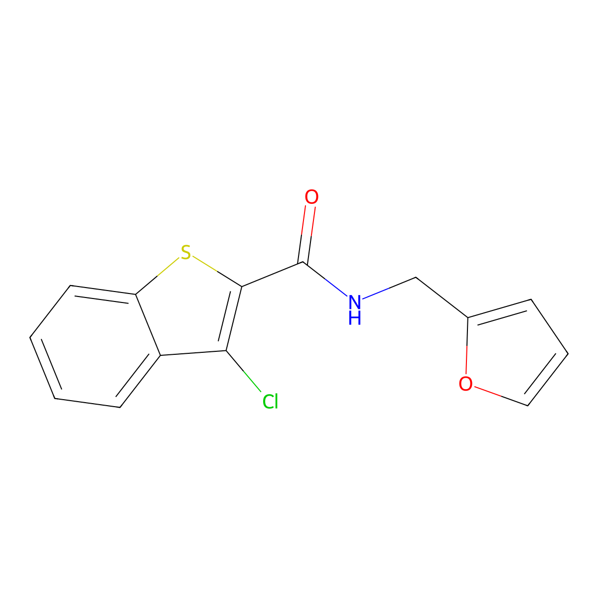 3-chloro-N-(furan-2-ylmethyl)-1-benzothiophene-2-carboxamide molecular structure, CAS 314028-77-8
