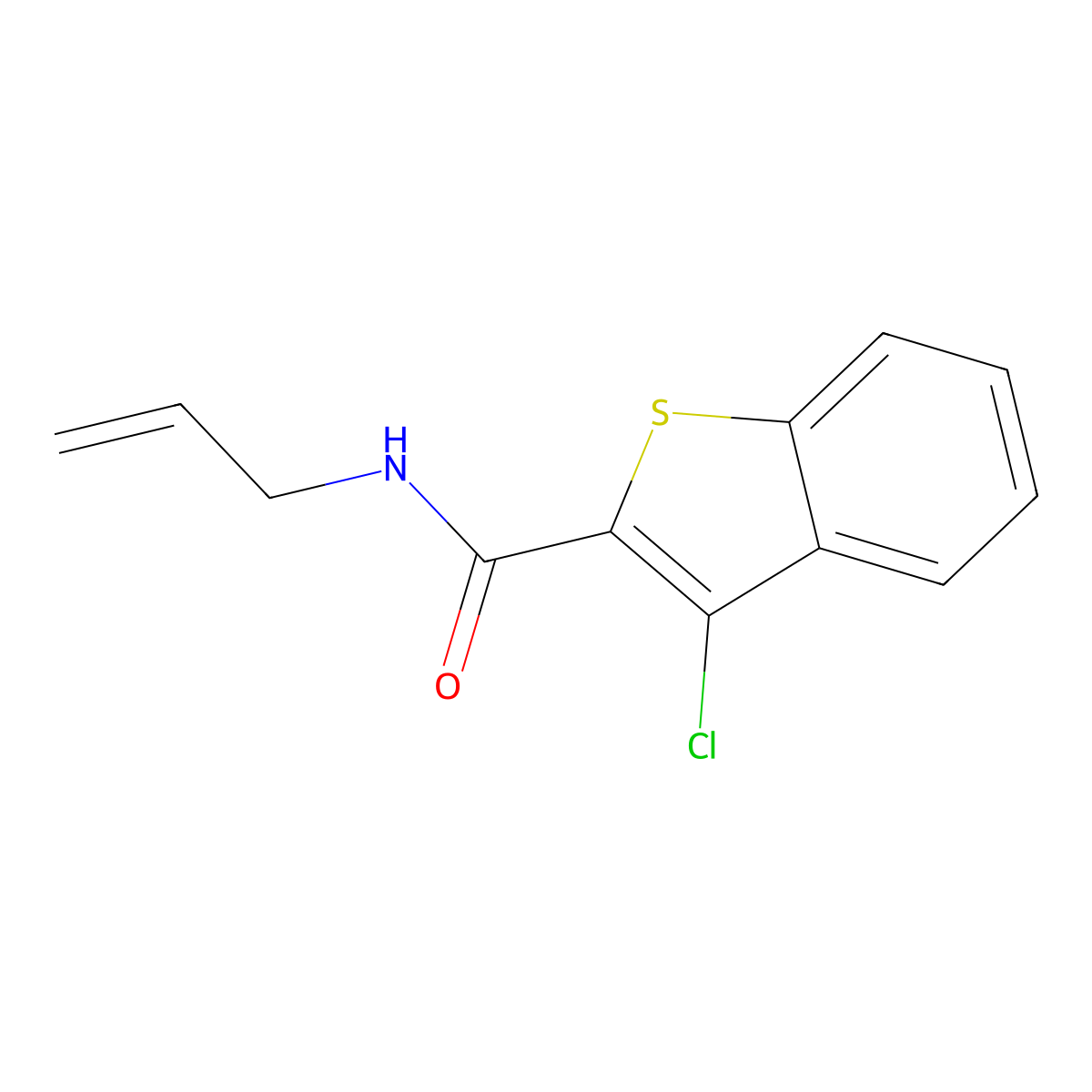 N-allyl-3-chloro-1-benzothiophene-2-carboxamide molecular structure, CAS 314028-78-9