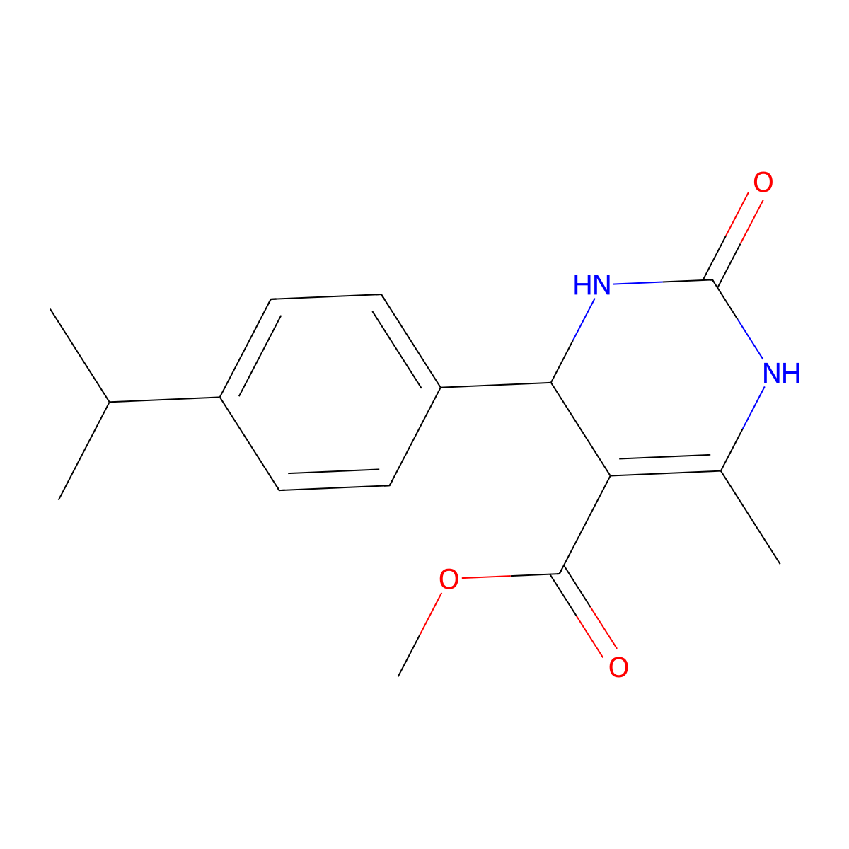 Methyl 4-(4-isopropylphenyl)-6-methyl-2-oxo-1,2,3,4-tetrahydropyrimidine-5-carboxylate molecular structure, CAS 314028-79-0
