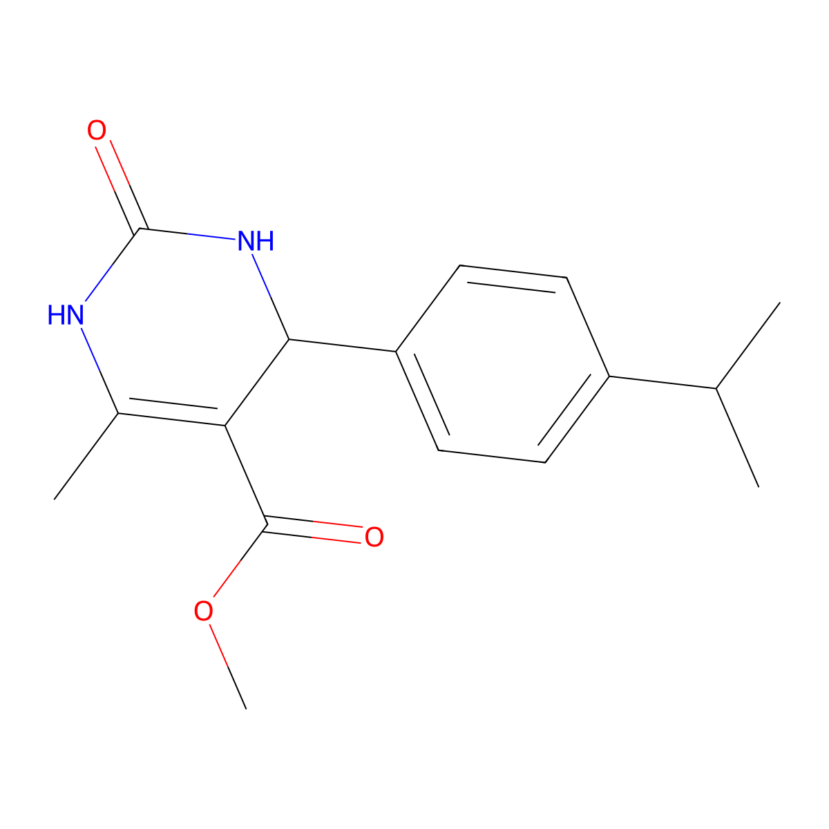 Methyl 4-(4-isopropylphenyl)-6-methyl-2-oxo-1,2,3,4-tetrahydropyrimidine-5-carboxylate molecular structure, CAS 314028-79-0