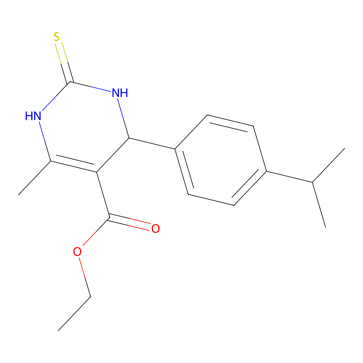Ethyl 4-(4-isopropylphenyl)-6-methyl-2-thioxo-1,2,3,4-tetrahydro-5-pyrimidinecarboxylate molecular structure, CAS 314028-88-1