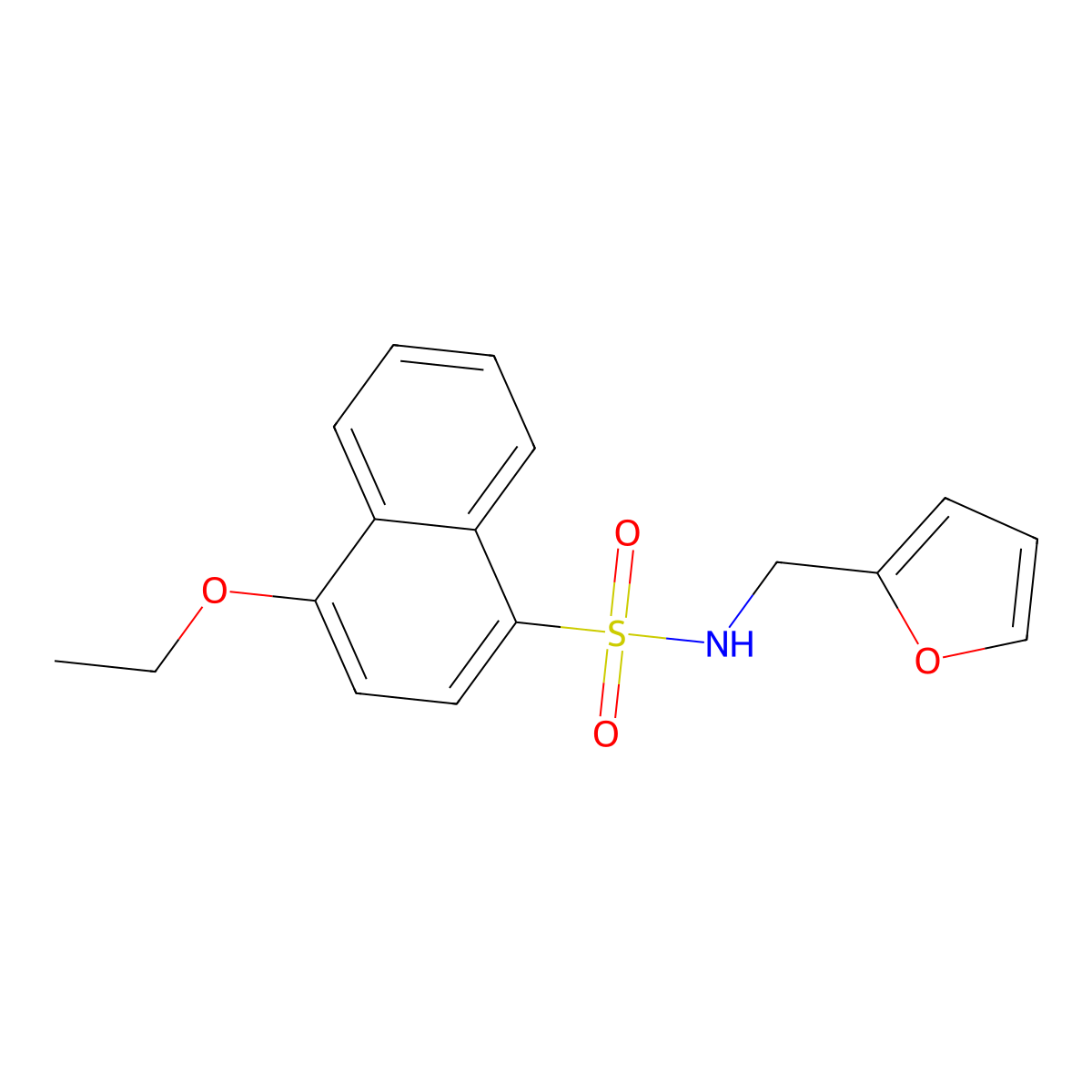 4-ethoxy-N-[(furan-2-yl)methyl]naphthalene-1-sulfonamide molecular structure, CAS 314028-90-5