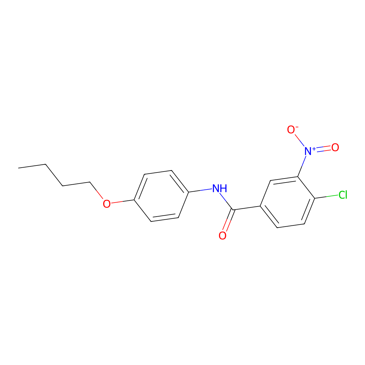 N-(4-butoxyphenyl)-4-chloro-3-nitrobenzamide molecular structure, CAS 314028-95-0
