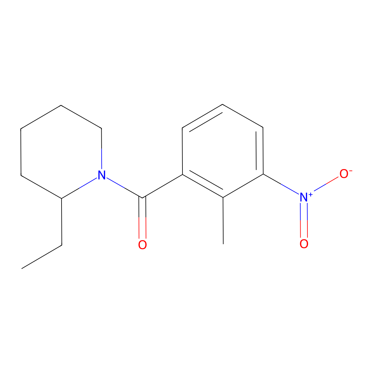 (2-Ethylpiperidin-1-yl)-(2-methyl-3-nitrophenyl)methanone molecular structure, CAS 314029-00-0