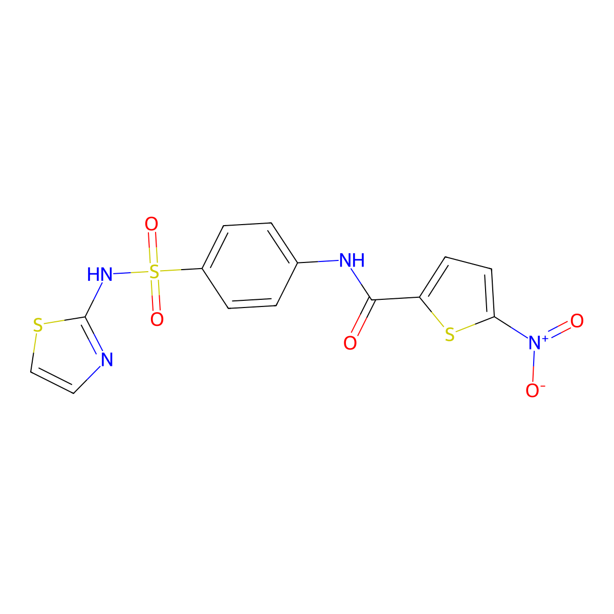 5-nitro-N-(4-(N-(thiazol-2-yl)sulfamoyl)phenyl)thiophene-2-carboxamide molecular structure, CAS 314029-12-4