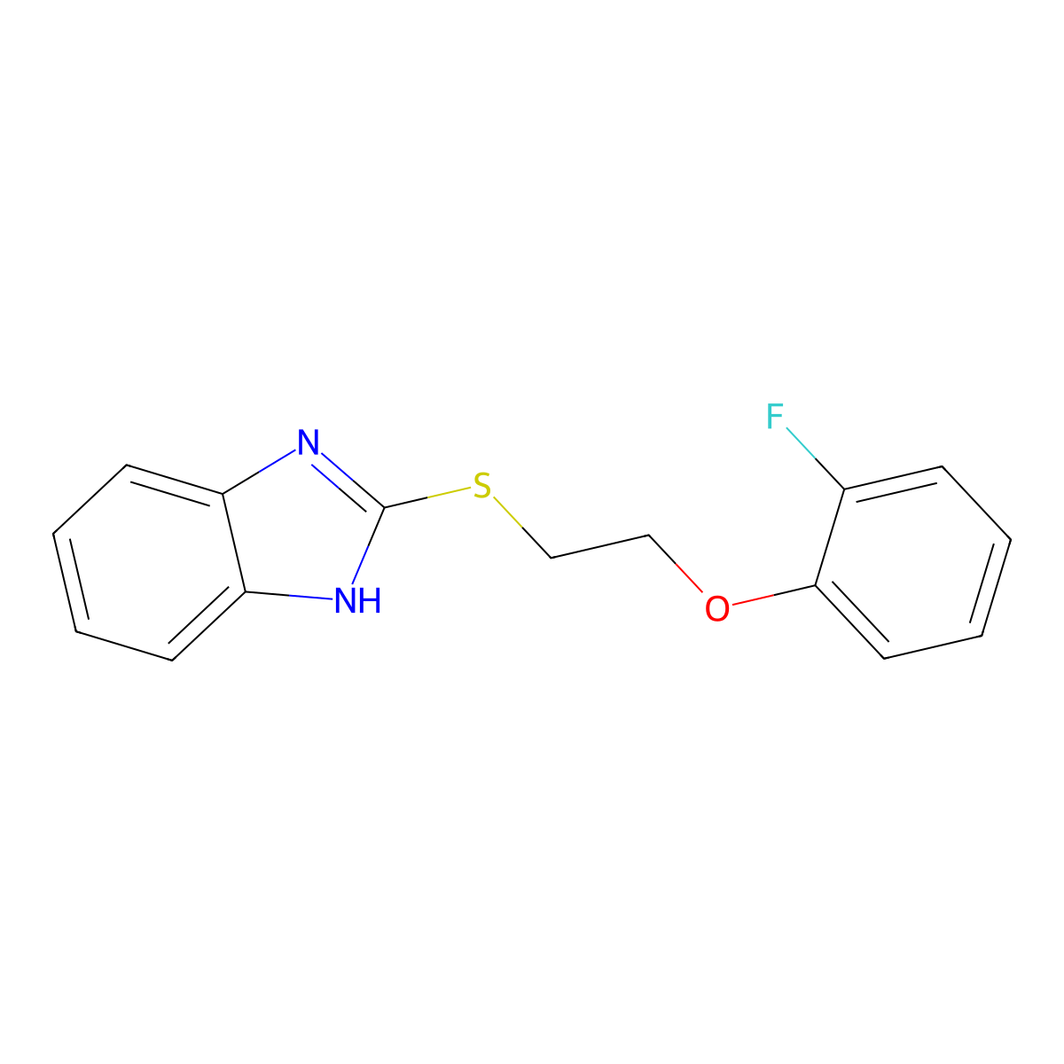 2-{[2-(2-fluorophenoxy)ethyl]sulfanyl}-1H-benzimidazole molecular structure, CAS 314029-17-9