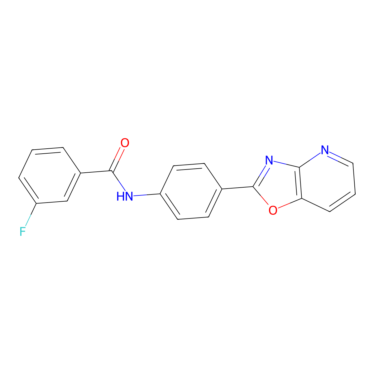 3-fluoro-N-[4-([1,3]oxazolo[4,5-b]pyridin-2-yl)phenyl]benzamide molecular structure, CAS 314029-66-8