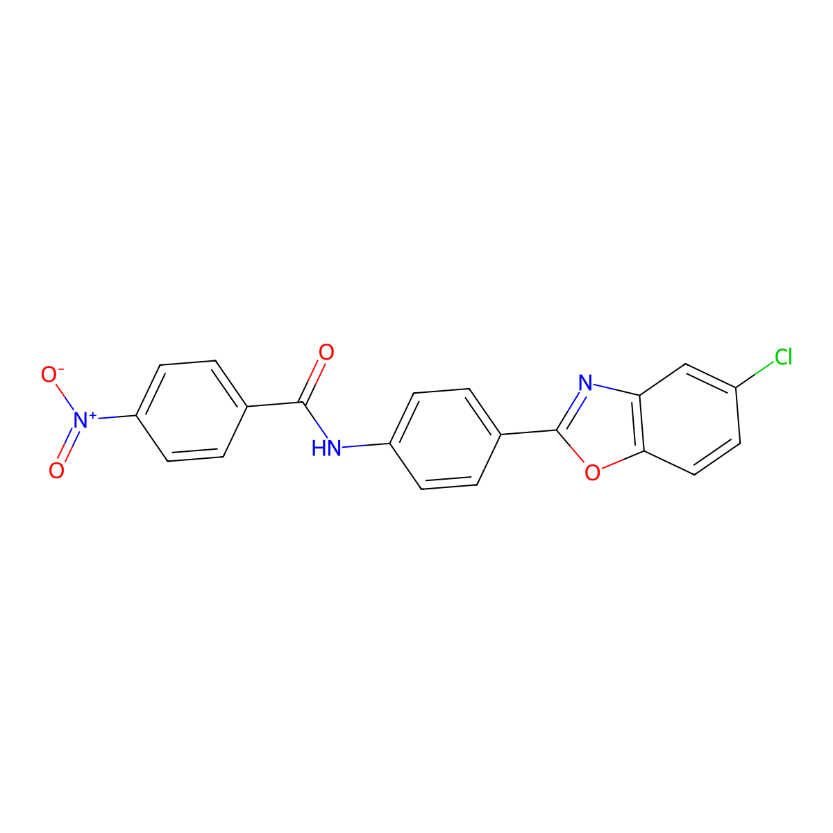 N-[4-(5-chloro-1,3-benzoxazol-2-yl)phenyl]-4-nitrobenzamide molecular structure, CAS 314029-93-1