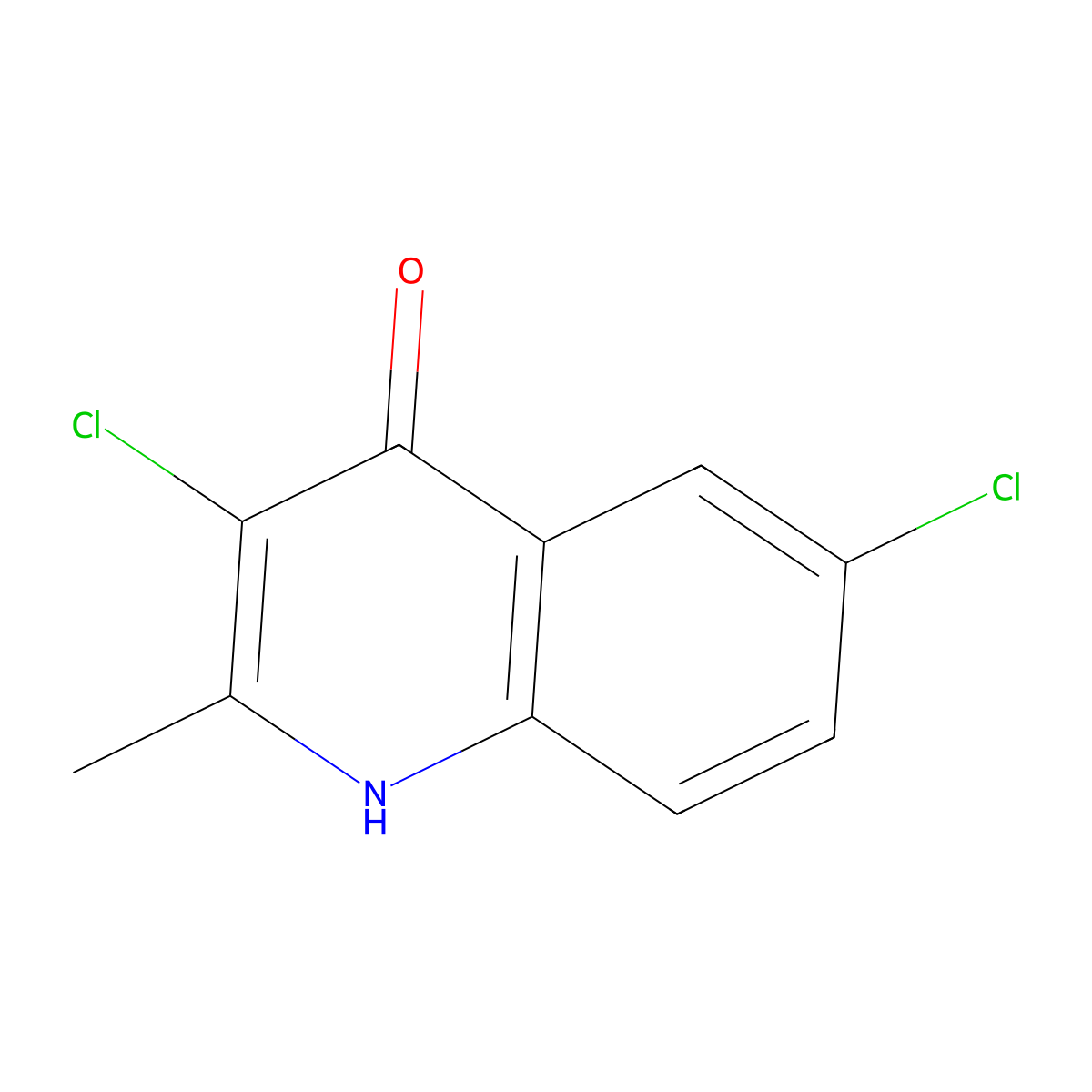 3,6-Dichloro-2-methyl-4-quinolinol molecular structure, CAS 31403-67-5