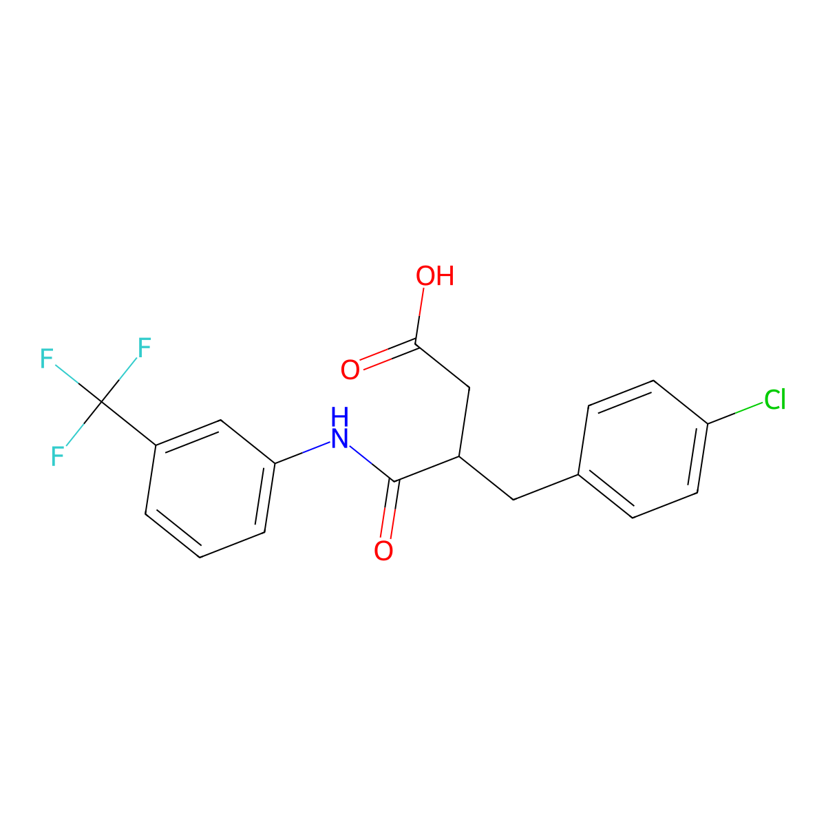 3-[(4-Chlorophenyl)methyl]-4-oxo-4-[3-(trifluoromethyl)anilino]butanoic acid molecular structure, CAS 314030-21-2