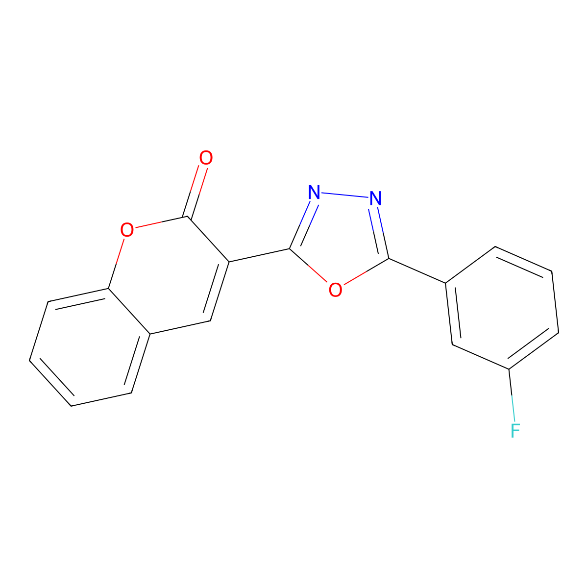 3-(5-(3-fluorophenyl)-1,3,4-oxadiazol-2-yl)-2H-chromen-2-one molecular structure, CAS 314030-39-2