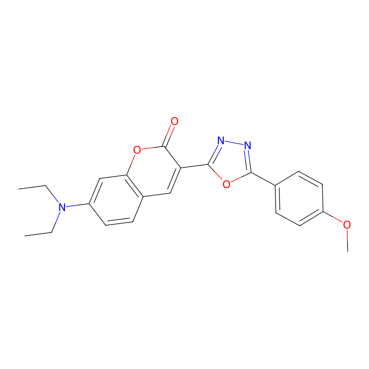 7-(diethylamino)-3-[5-(4-methoxyphenyl)-1,3,4-oxadiazol-2-yl]-2H-chromen-2-one molecular structure, CAS 314030-48-3