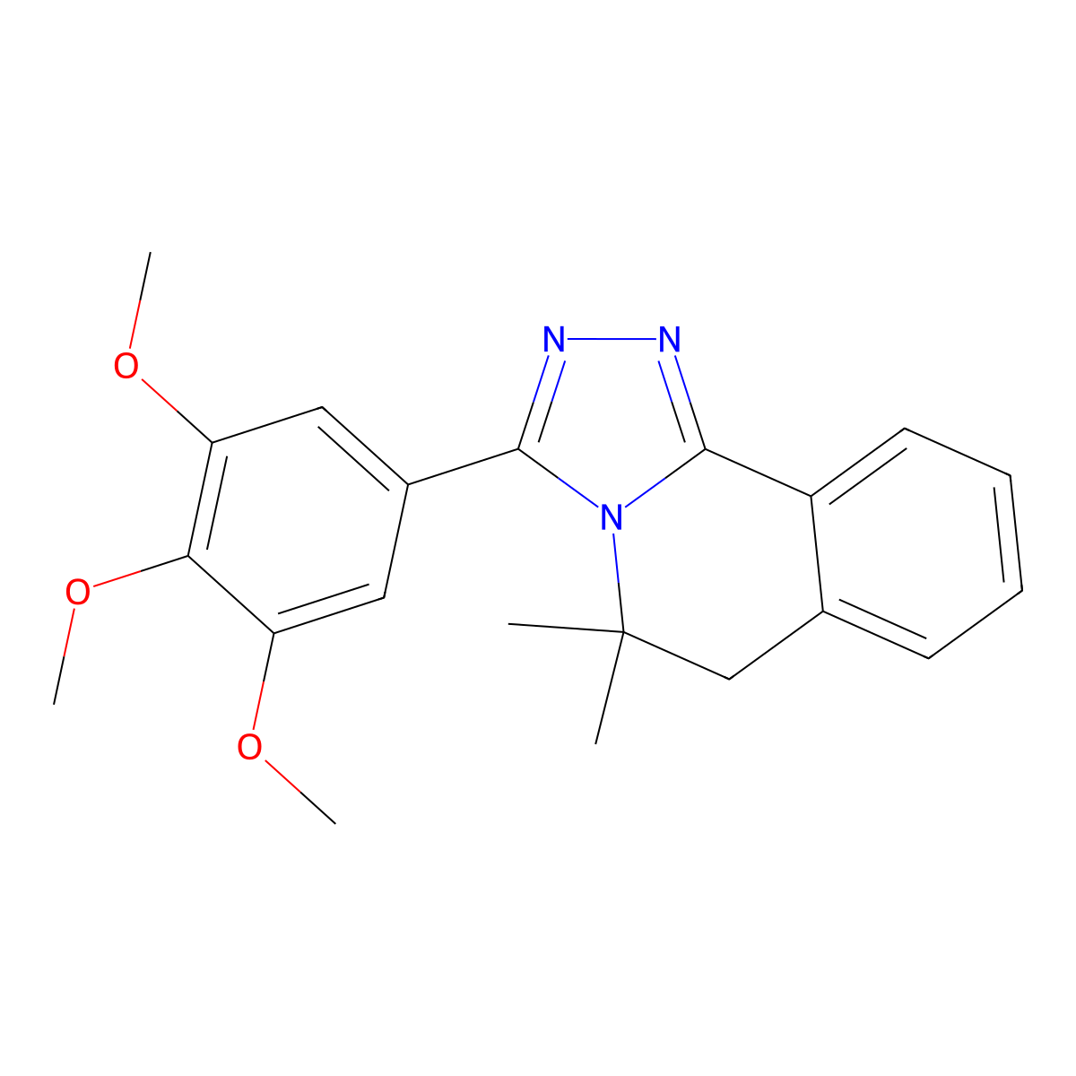 5,5-dimethyl-3-(3,4,5-trimethoxyphenyl)-6H-[1,2,4]triazolo[3,4-a]isoquinoline molecular structure, CAS 314030-62-1