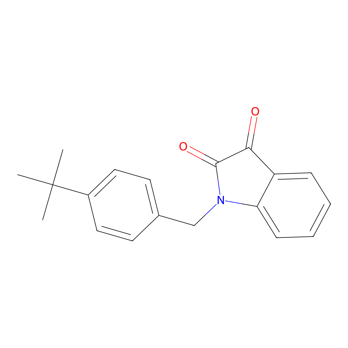 1-[(4-tert-butylphenyl)methyl]-2,3-dihydro-1H-indole-2,3-dione molecular structure, CAS 314031-55-5