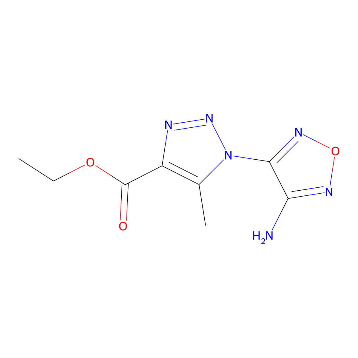 ethyl 1-(4-amino-1,2,5-oxadiazol-3-yl)-5-methyl-1H-1,2,3-triazole-4-carboxylate molecular structure, CAS 314032-02-5
