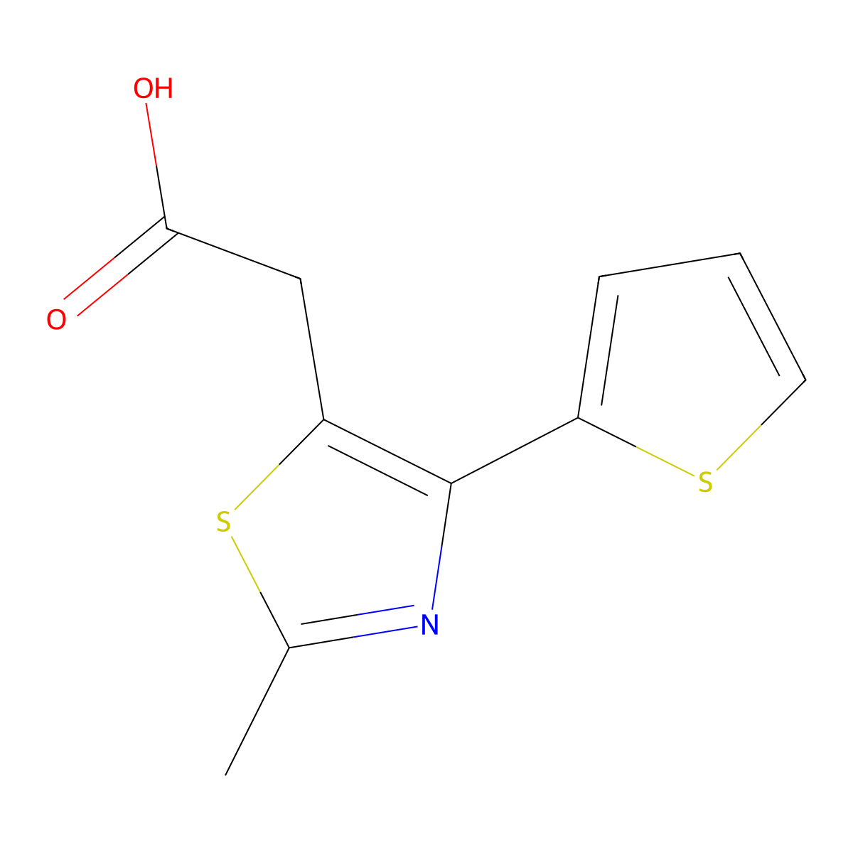2-[2-Methyl-4-(thiophen-2-yl)-1,3-thiazol-5-yl]acetic acid molecular structure, CAS 314032-13-8