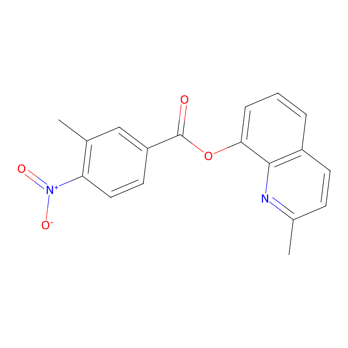 (2-Methylquinolin-8-yl) 3-methyl-4-nitrobenzoate molecular structure, CAS 314032-25-2