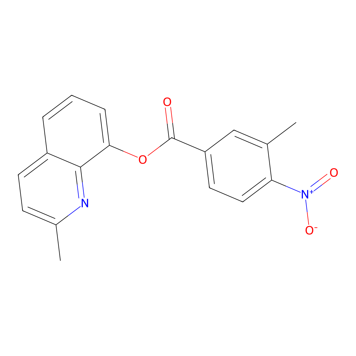 (2-Methylquinolin-8-yl) 3-methyl-4-nitrobenzoate molecular structure, CAS 314032-25-2