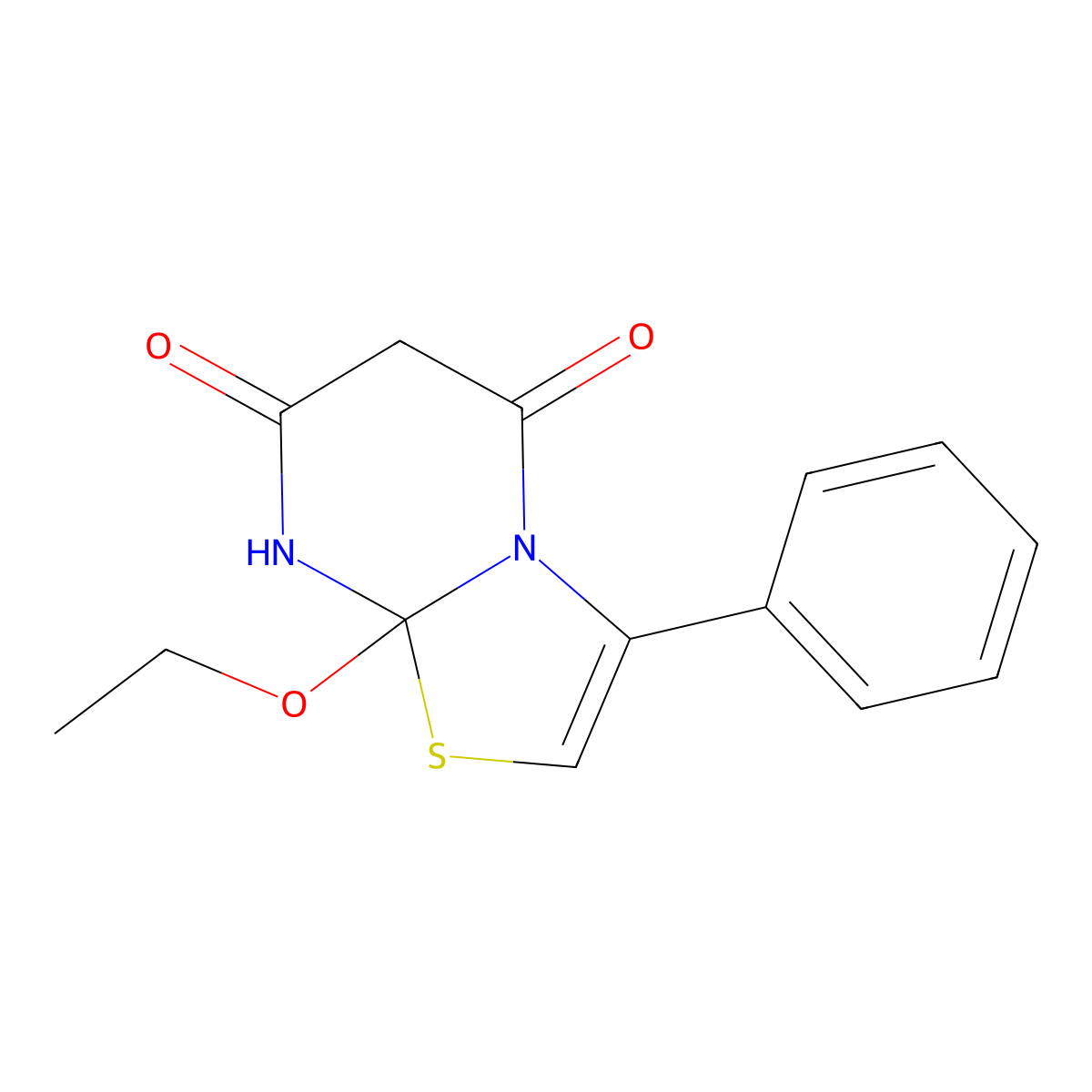 8a-ethoxy-3-phenyl-8H-[1,3]thiazolo[3,2-a]pyrimidine-5,7-dione molecular structure, CAS 314032-54-7