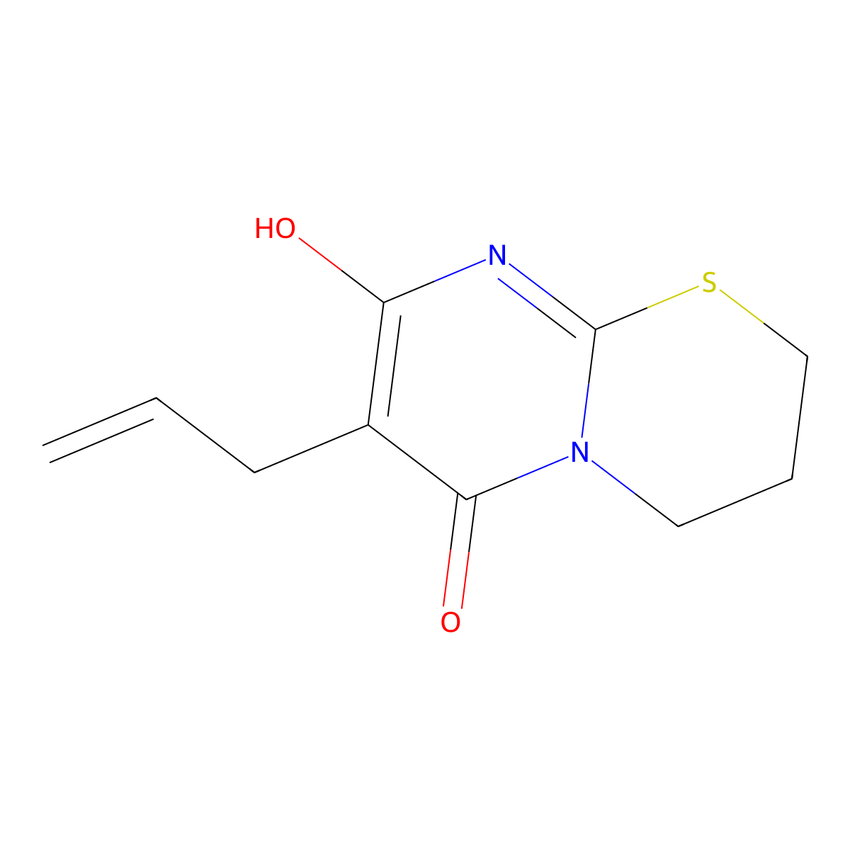 7-allyl-6-hydroxy-3,4-dihydro-2H,8H-pyrimido[2,1-b][1,3]thiazin-8-one molecular structure, CAS 314032-56-9