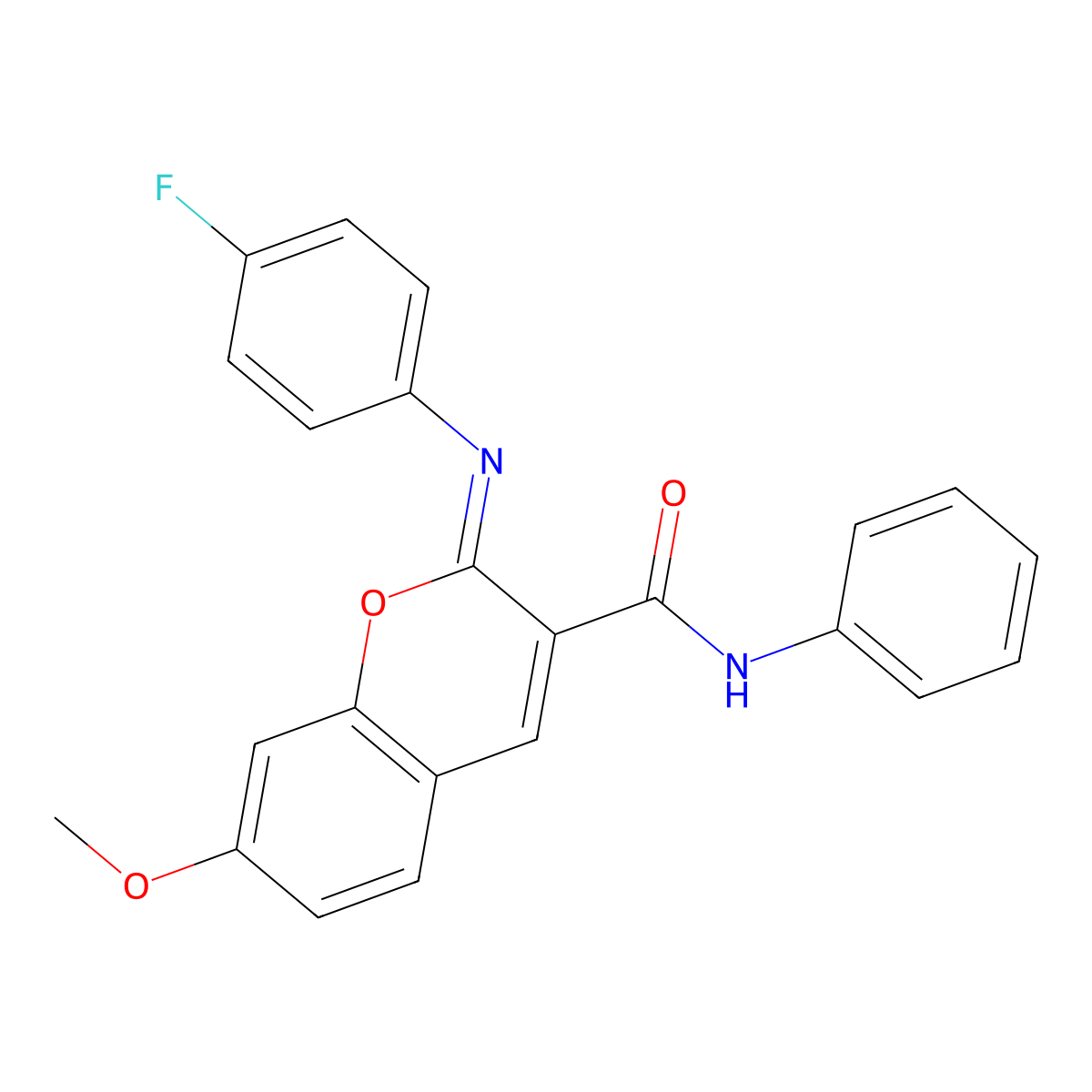 (Z)-2-((4-fluorophenyl)imino)-7-methoxy-N-phenyl-2H-chromene-3-carboxamide molecular structure, CAS 314033-05-1