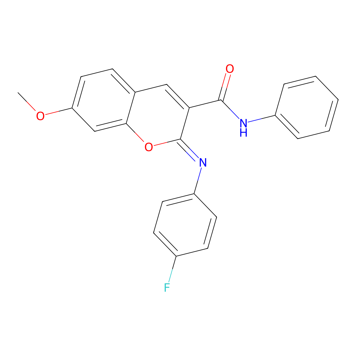 (Z)-2-((4-fluorophenyl)imino)-7-methoxy-N-phenyl-2H-chromene-3-carboxamide molecular structure, CAS 314033-05-1
