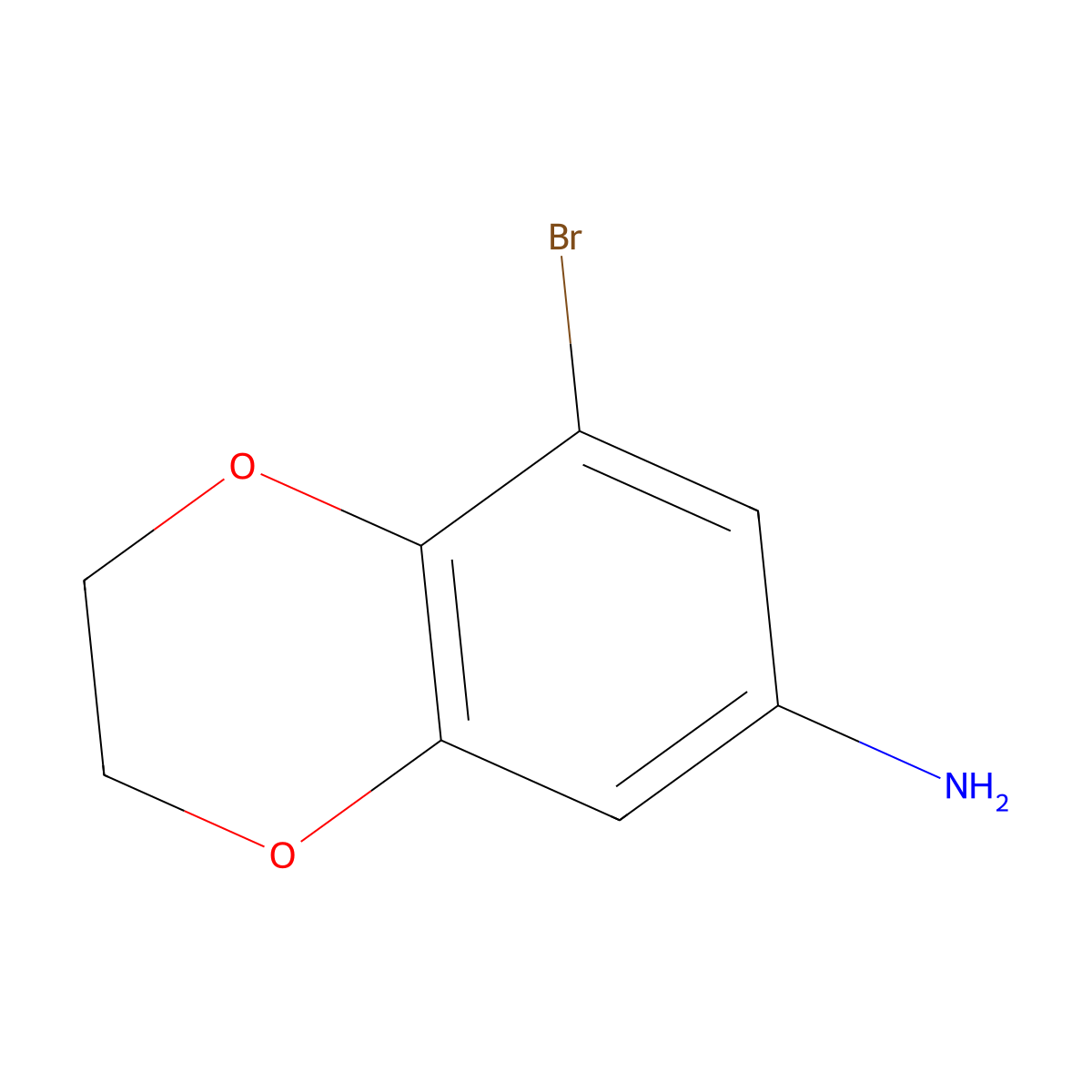 8-Bromo-2,3-dihydro-1,4-benzodioxin-6-amine molecular structure, CAS 314033-35-7
