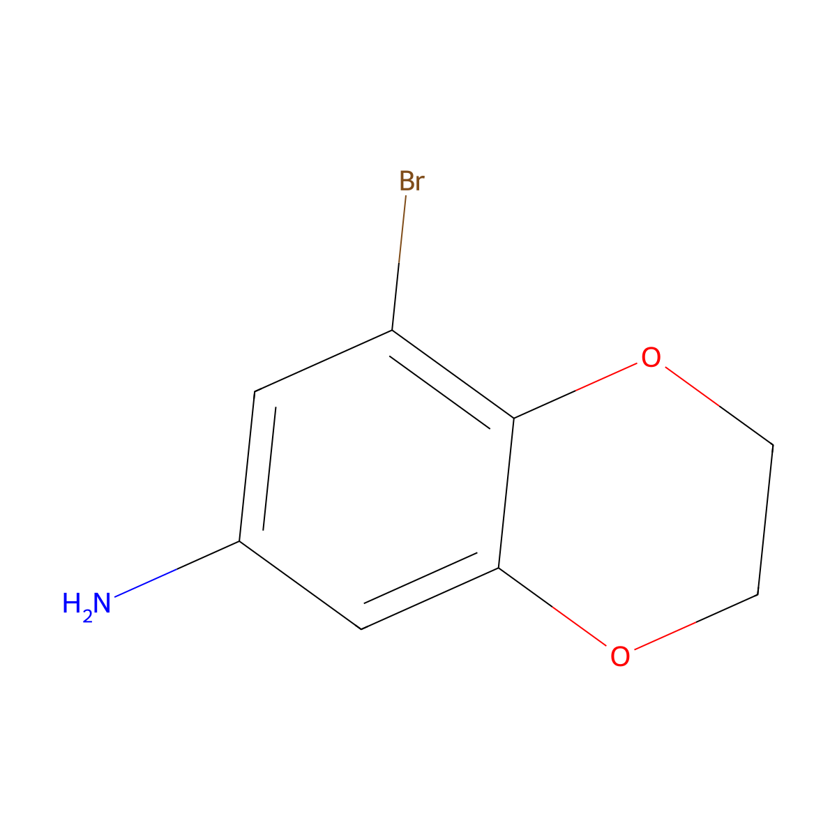 8-Bromo-2,3-dihydro-1,4-benzodioxin-6-amine molecular structure, CAS 314033-35-7