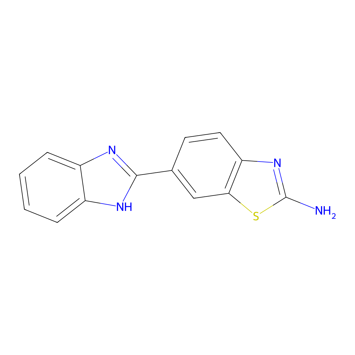 6-(1H-Benzoimidazol-2-yl)-benzothiazol-2-ylamine molecular structure, CAS 314033-42-6