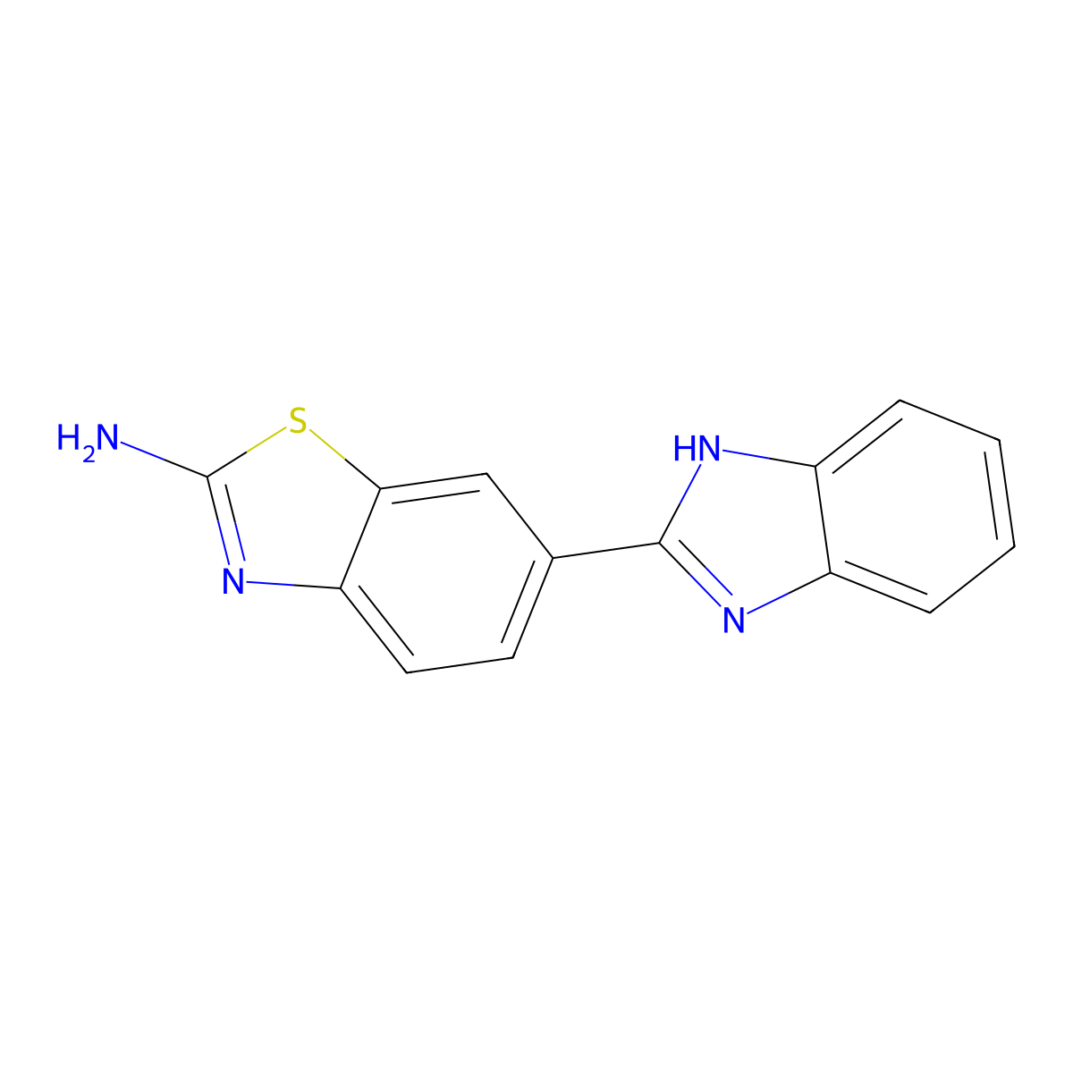 6-(1H-Benzoimidazol-2-yl)-benzothiazol-2-ylamine molecular structure, CAS 314033-42-6