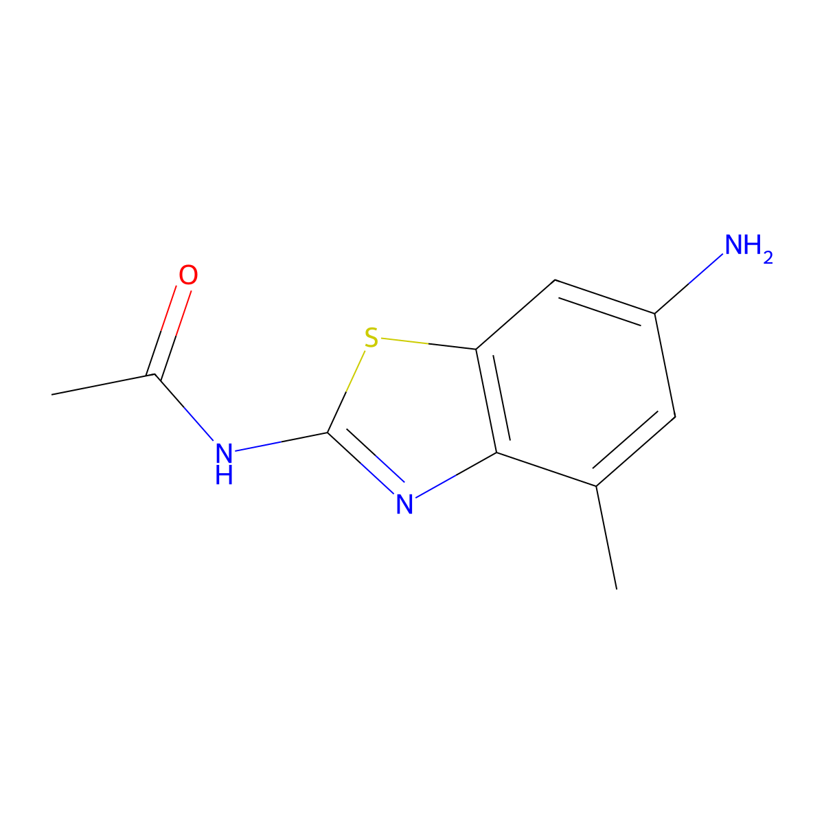 N-(6-Amino-4-methyl-benzothiazol-2-yl)-acetamide molecular structure, CAS 314033-48-2
