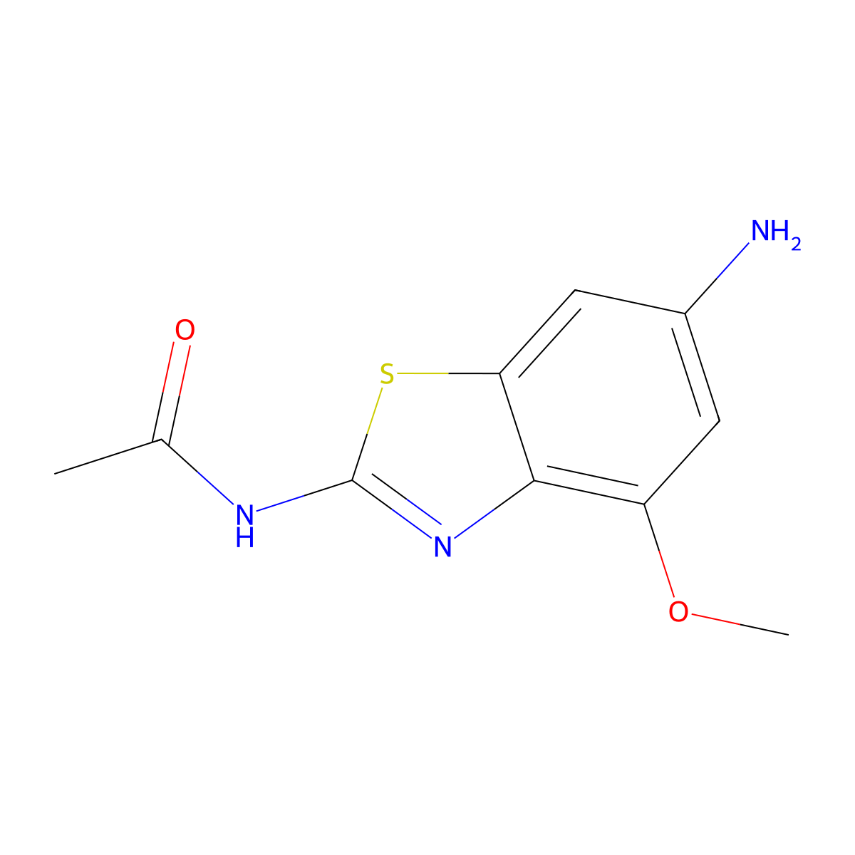 N-(6-Amino-4-methoxy-benzothiazol-2-yl)-acetamide molecular structure, CAS 314033-54-0