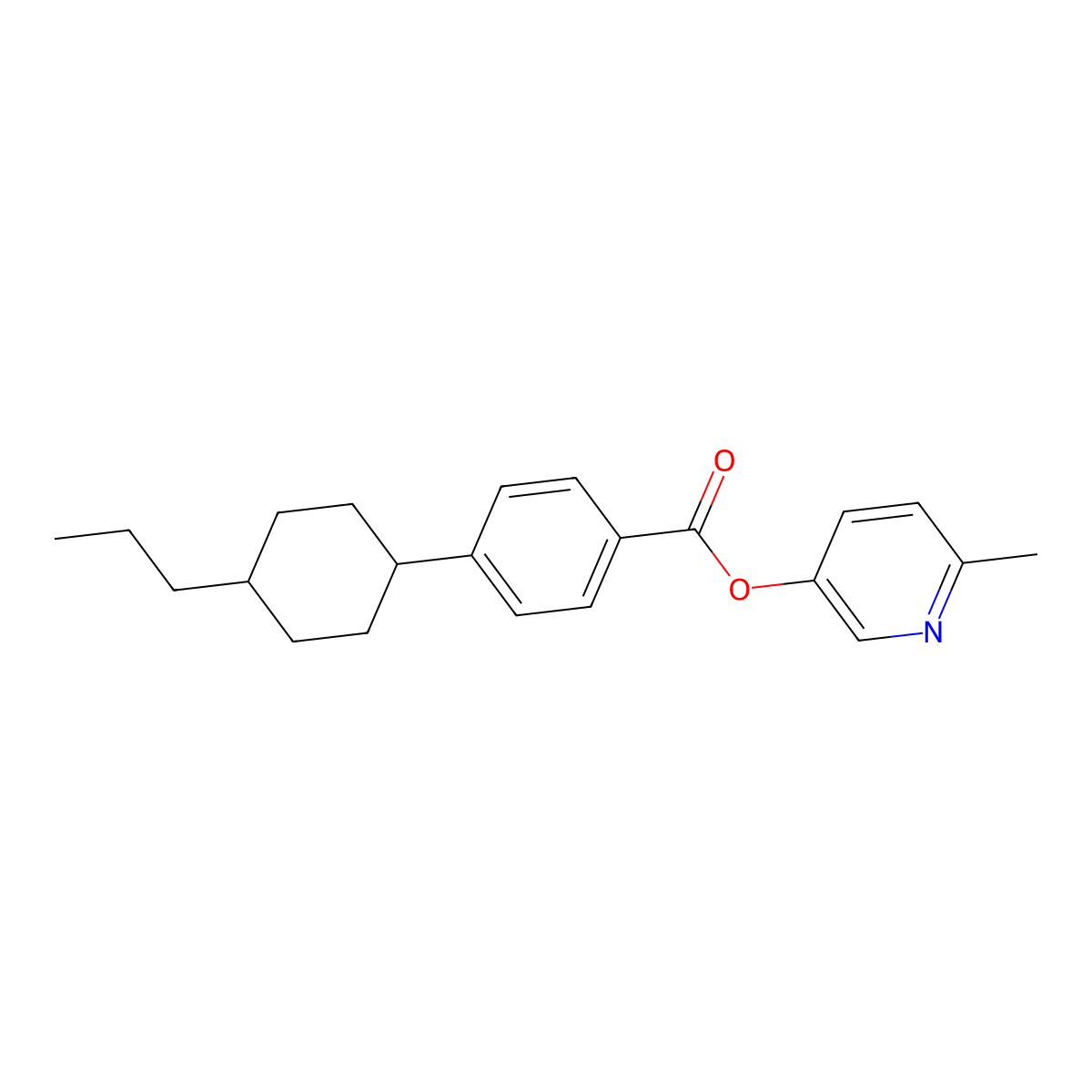 6-Methylpyridin-3-yl 4-(4-propylcyclohexyl)benzoate molecular structure, CAS 314034-26-9