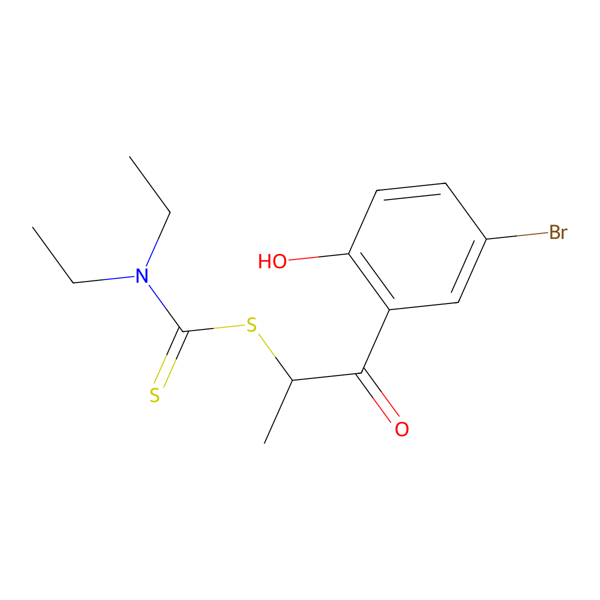 1-(5-Bromo-2-hydroxyphenyl)-1-oxopropan-2-yl diethylcarbamodithioate molecular structure, CAS 314034-58-7