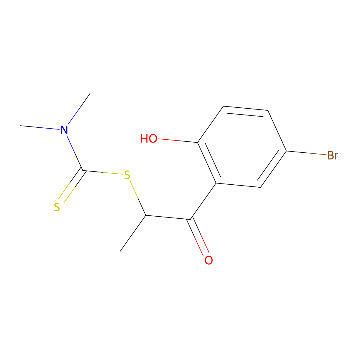 1-(5-Bromo-2-hydroxyphenyl)-1-oxopropan-2-yl dimethylcarbamodithioate molecular structure, CAS 314034-60-1