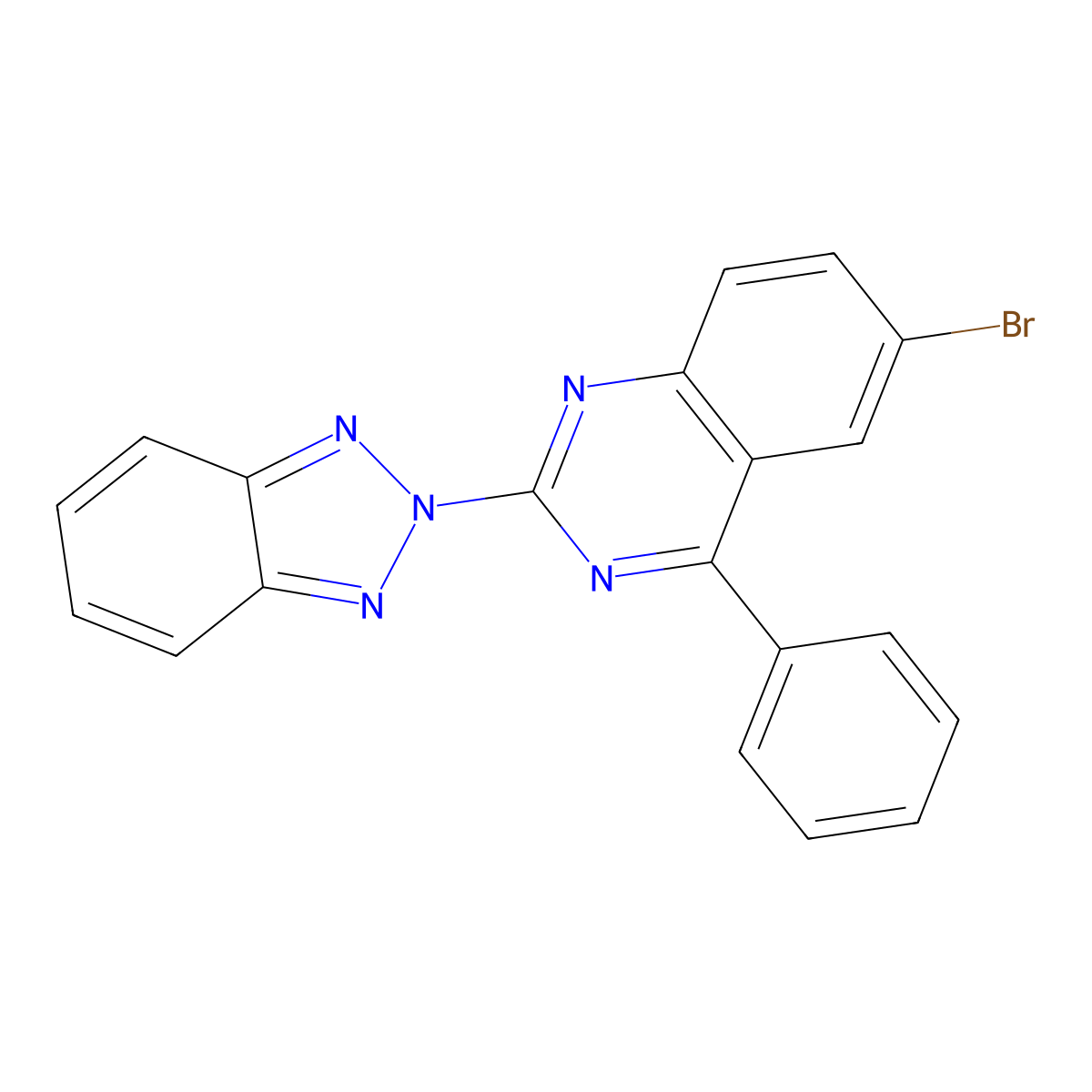 2-Benzotriazol-2-yl-6-bromo-4-phenyl-quinazoline molecular structure, CAS 314034-68-9