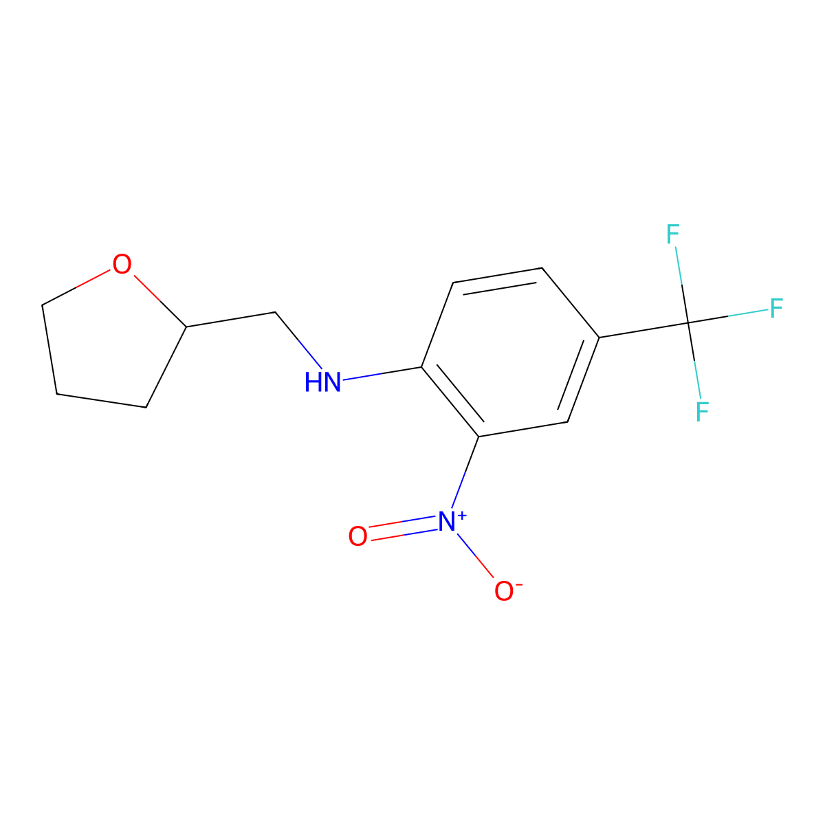 2-nitro-N-(oxolan-2-ylmethyl)-4-(trifluoromethyl)aniline molecular structure, CAS 314035-04-6