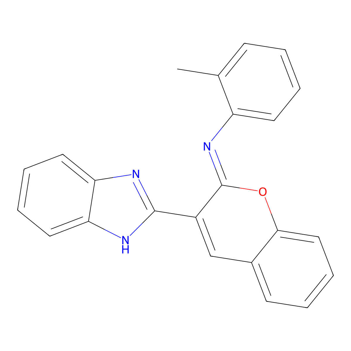 N-[(2Z)-3-(1H-benzimidazol-2-yl)-2H-chromen-2-ylidene]-2-methylaniline molecular structure, CAS 314035-48-8