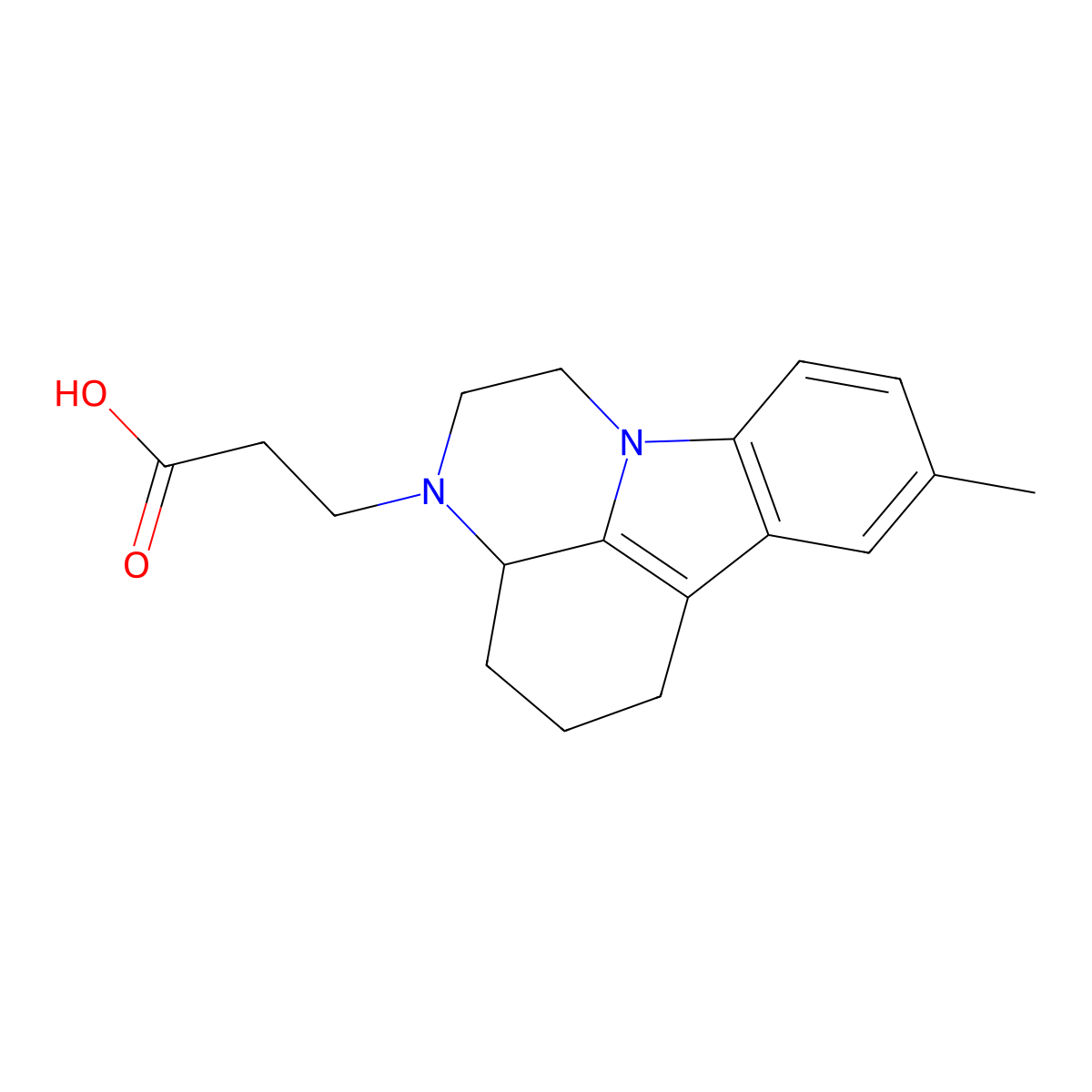 3-(8-Methyl-1,2,3a,4,5,6-hexahydro-pyrazino-[3,2,1-jk]carbazol-3-yl)propionic acid molecular structure, CAS 314035-95-5