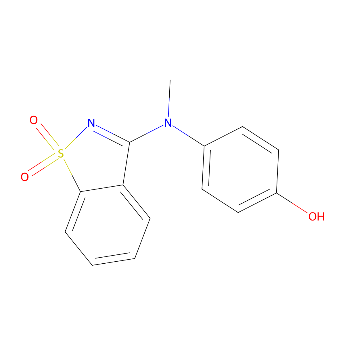 4-[(1,1-Dioxido-1,2-benzisothiazol-3-YL)(methyl)amino]phenol molecular structure, CAS 314036-10-7